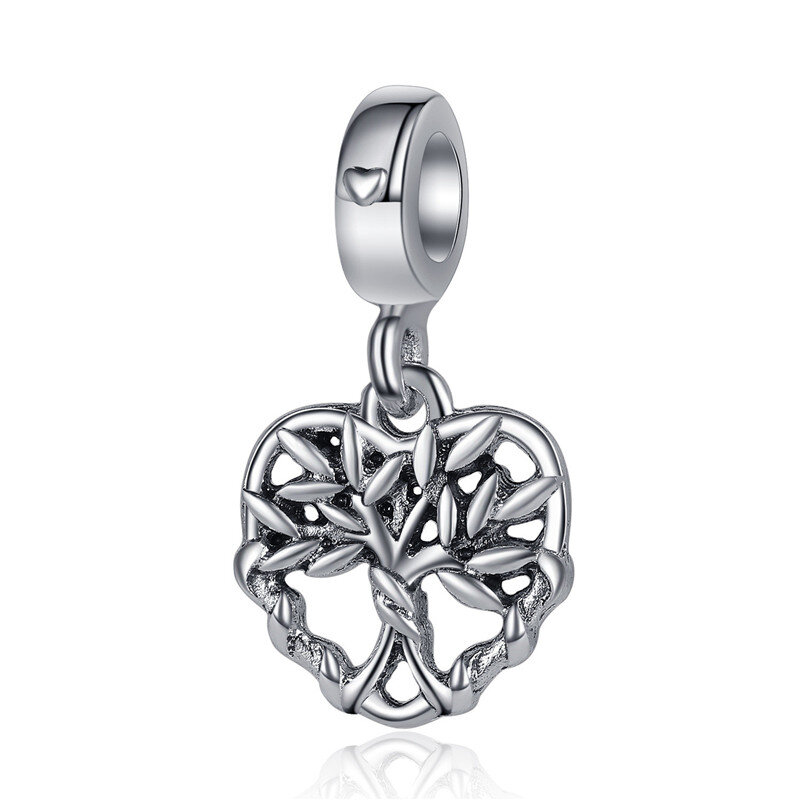 New Silver Plated Heart Angel Lady DIY Pendant Beads Jewelry Accessories Gift For Charm Bracelet