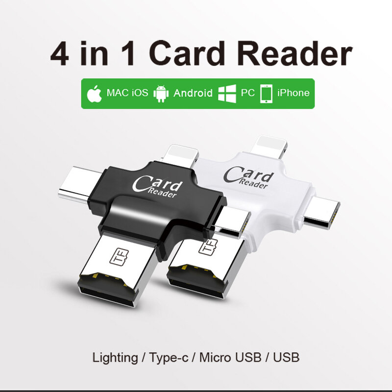 Adaptador de lector de tarjetas de memoria USB i-flash, HD, Micro SD/TF, iPhone, iPad, iPod, iphone 5, 6, 7, tipo c, iluminación