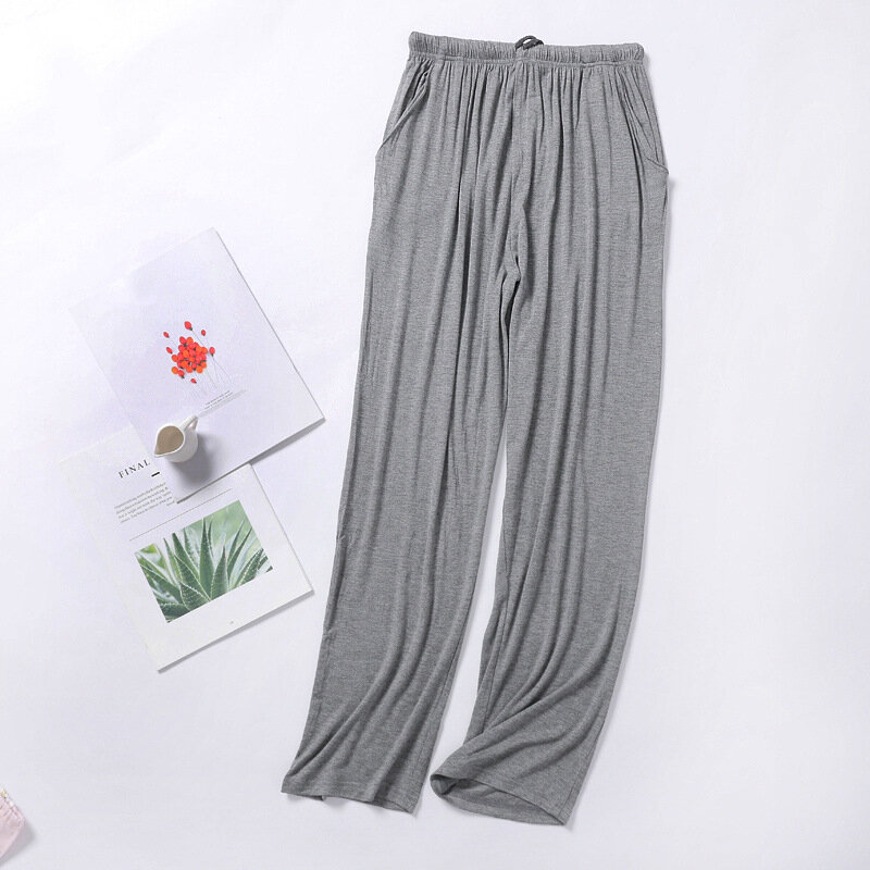 Letnie męskie modalne spodnie do spania solidne spodnie do spania męskie piżamy spodnie miękkie piżamy 2024 wiosna jesień 4XL