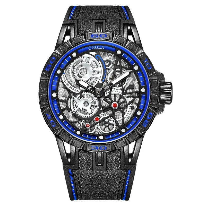 Новые водонепроницаемые спортивные наручные часы-хронограф с кожаным ремешком деловые мужские кварцевые часы