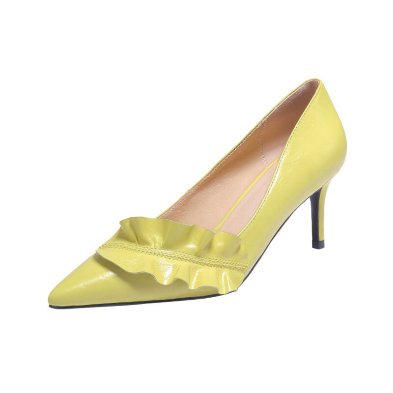 Zapatos de tacón alto de aguja para mujer, calzado de punta estrecha, de Color sólido, para otoño, 2021