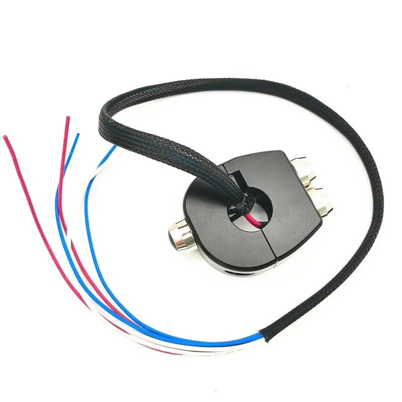 Interruptor de auto enganche negro, empuñaduras de manija de motocicleta, reinicio, 3 botones, a prueba de vibraciones