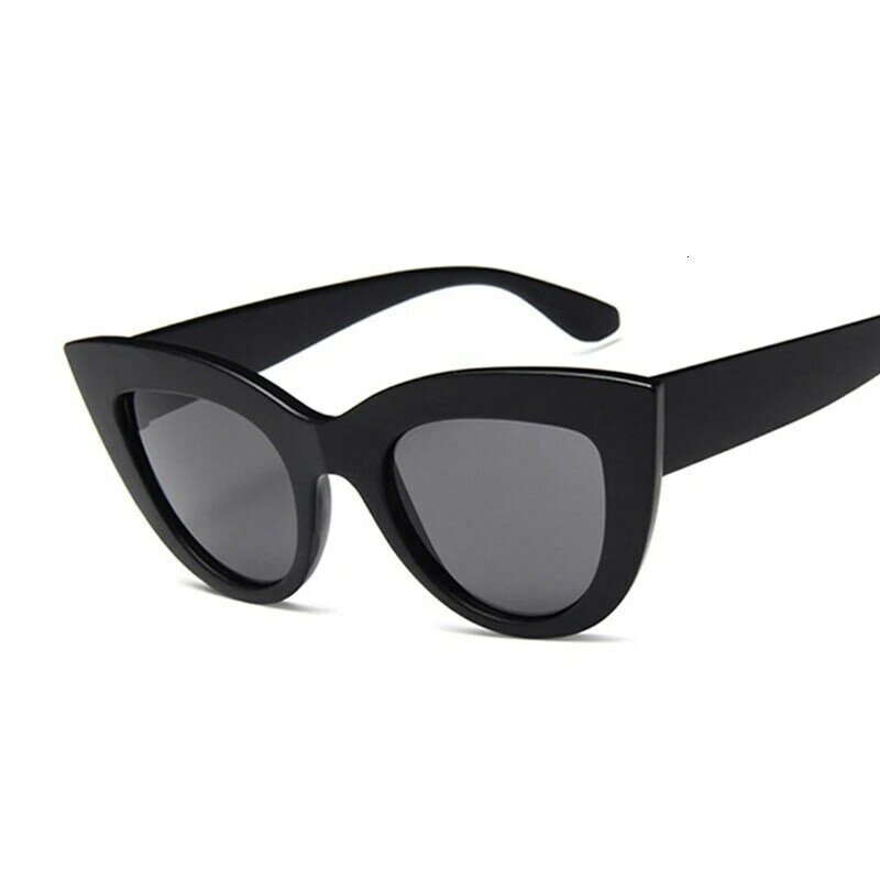 LONSY Retro Nette Sexy Damen Cat Eye Sonnenbrille Frauen Marke Designer Sonnenbrille Für Weibliche Vintage Schwarz Brillen Shades UV400