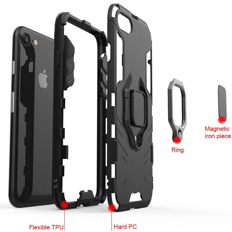 Armor Phone Case For Xiaomi Redmi 6 6pro Note 4X 5 6pro 7 Combo Case For Xiaomi Mi 8 9T A1 A2 Max 3 Pocophone F1 Fundas
