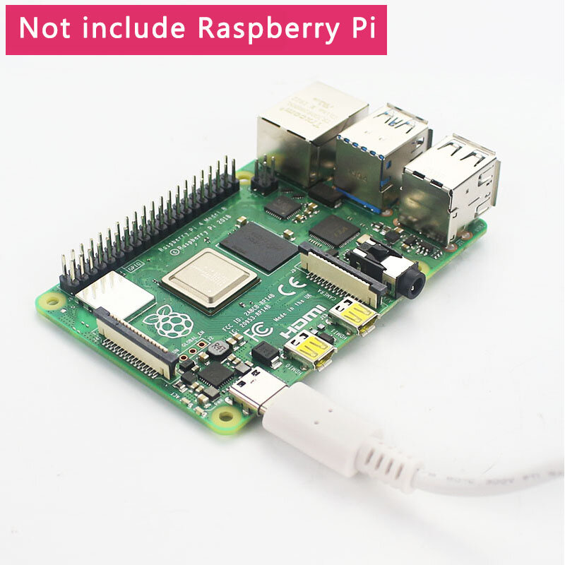 Adaptador de alimentação original raspberry pi 4, fonte de energia 5.1v 3a branca para raspberry pi 4 modelo b
