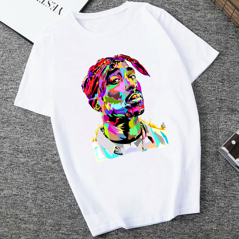 Amerikaanse Ripper Tupac 2pac Hip Hop Vrouwen T-shirt Zomer Korte Mouw Kauwen Grappige T-shirt Tops Vrouwen T-shirt Vrouwelijke
