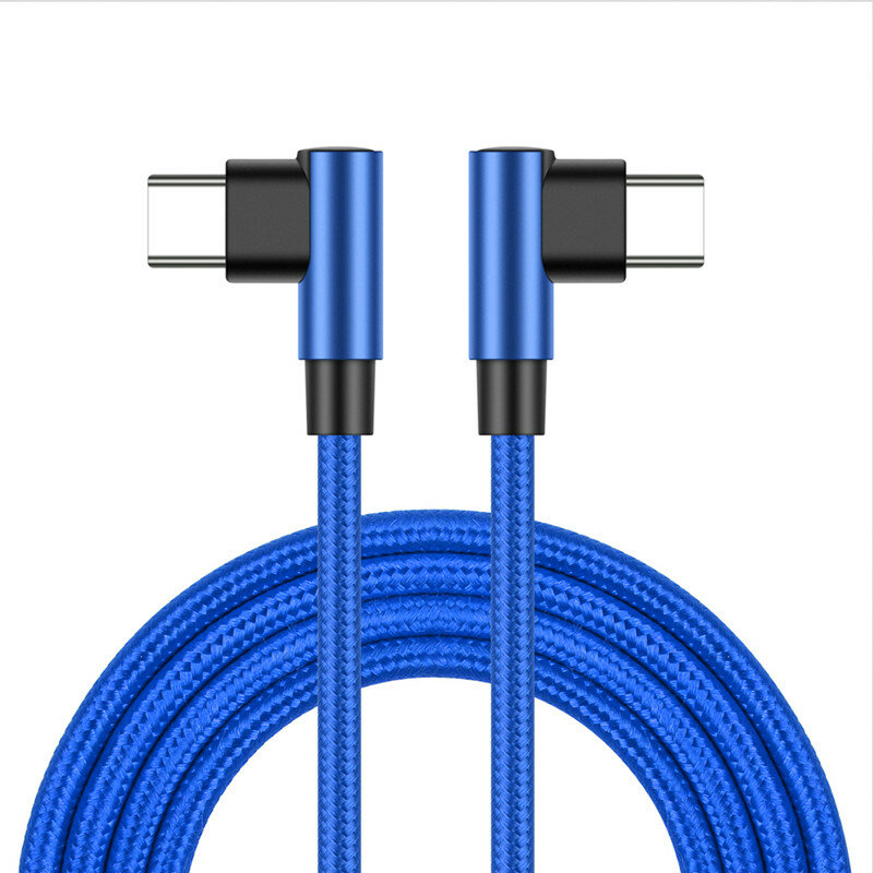 Cables tipo c de codo de 90 grados, 20V, 3A, 60W, PD, carga rápida tipo C a tipo C macho a macho, dispositivos USB tipo C, 0,2 m, 1m, 2m, 3m