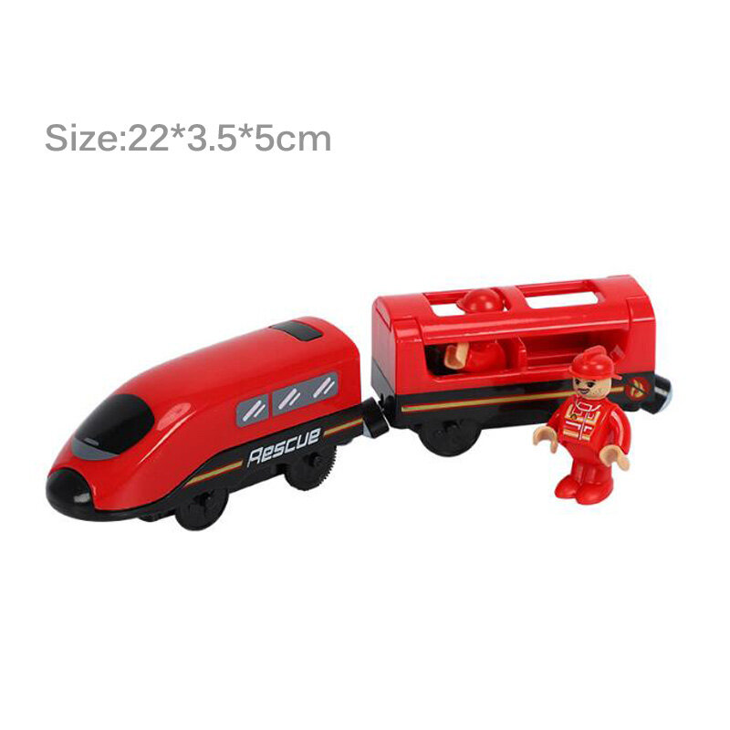 Ensemble de jouets de Train électrique, modèle de voiture électrique adapté aux chemins de fer en bois, cadeau de noël pour enfants