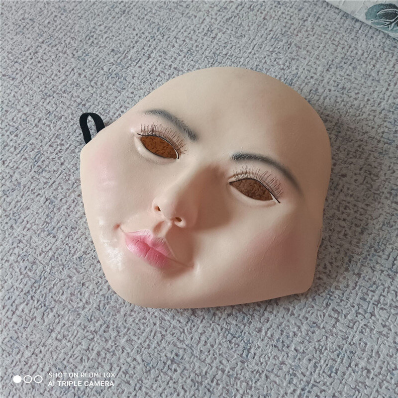 Realistyczne Sexy Party Masquerade skóry lalki maska kobiet lateksowa maseczka do twarzy Cosplay Transgender Crossdress Shemale maska dorosłych