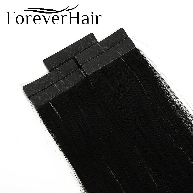 Forever Hair – Extensions de cheveux 100% naturels Remy, trame de peau sans couture, 5 pièces, 16, 18, 20 pouces, soyeux uniquement pour les européens, 2.0g/pièce