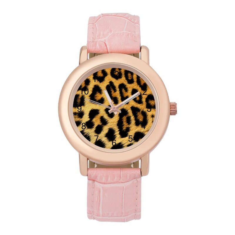 Montre à Quartz avec imprimé léopard pour femmes, bracelet en acier, à large bande, à la mode