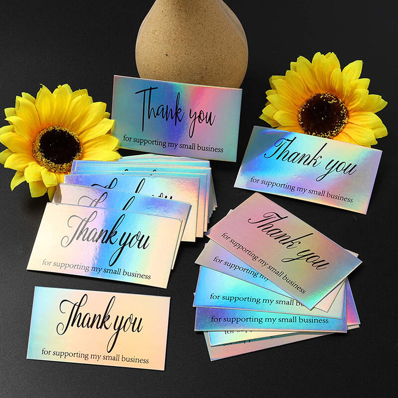 Tarjetas de visita de agradecimiento para pequeños negocios, tarjetas de felicitación de agradecimiento, compra, 5x9cm, 50 unidades