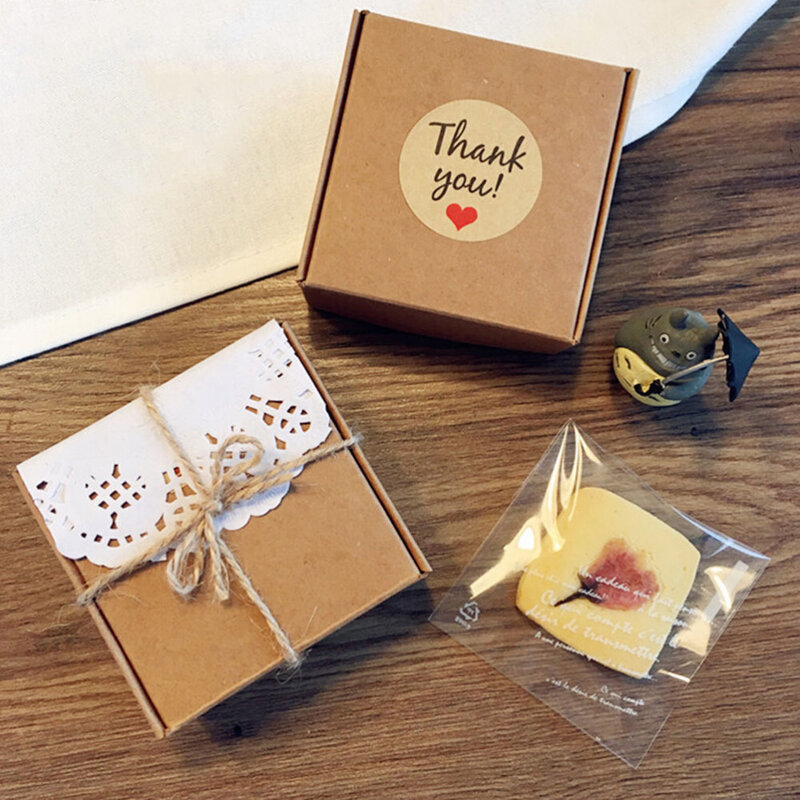 60pcs/lot Thank You love self-adhesive stickers kraft label sticker Diameter 3.5CM For  Hand Made Gift /Candy paper tags