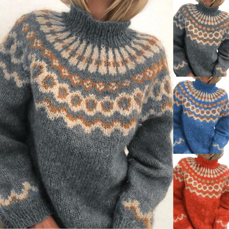 스웨터 여성 거북이 가을 겨울 자카드 직조 긴 소매 풀오버 니트 스웨터 свитер женский 당겨 2020