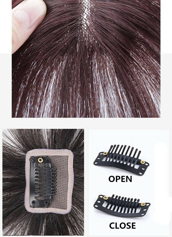 Halo Lady Beauty Clip en flequillo de cabello humano explosión de Aire brasileño piezas de cabello Invisible sin costura no remy Peluca de pelo de repuesto