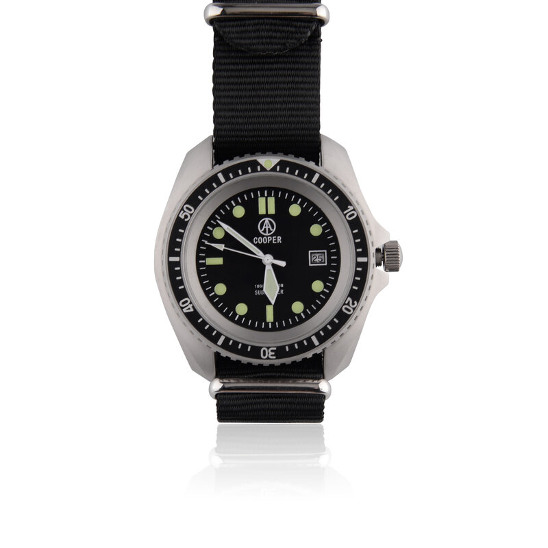 Oryginalny 42mm Cooper Submaster SAS SBS wojskowy 300M klasyczny zegarek męski Super świecący nylonowy pasek SM8016