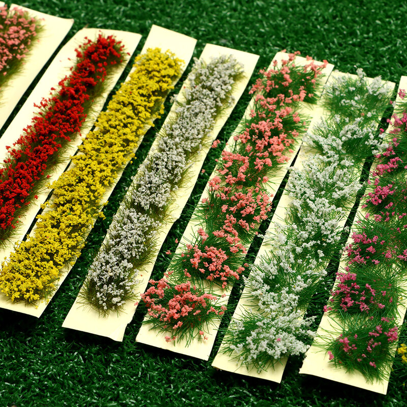 العشب تافتس زهرة العنقودية ثابت مشهد نموذج المشهد المناورات بناء تخطيط الرمال الجدول DIY بها بنفسك دائم مصغرة حديقة ديكور