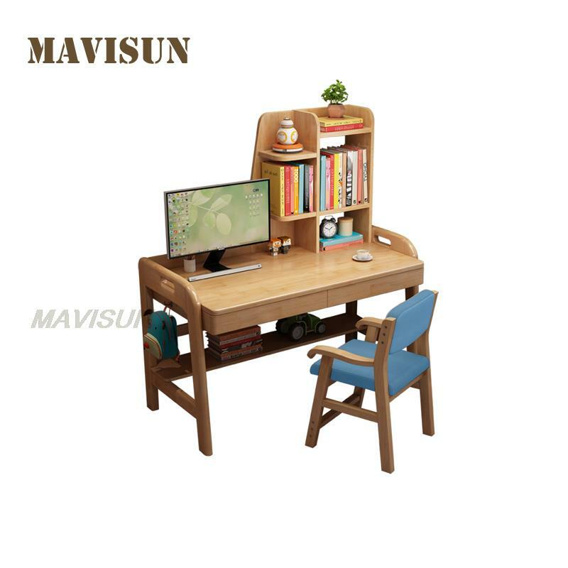 Простой письменный стол из массива дерева для детей, стол для учеников и студентов, компьютерный стол для спальни, книжная полка, многофункциональный стол
