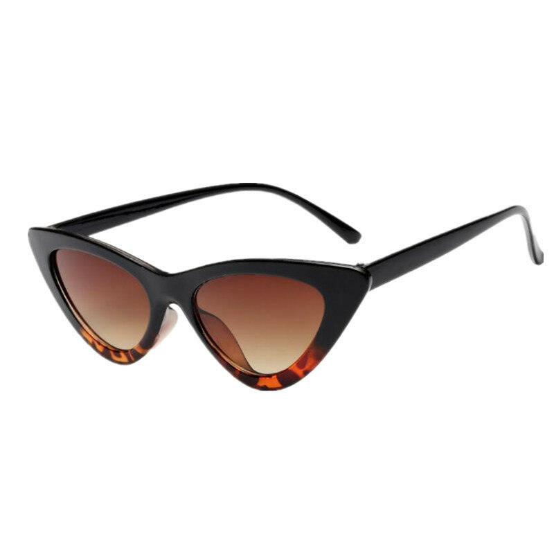 Gafas de sol de ojo de gato de moda 2019 para mujer, gafas de sol amarillas blancas pequeñas de marca Vintage de leopardo, UV400 para mujer