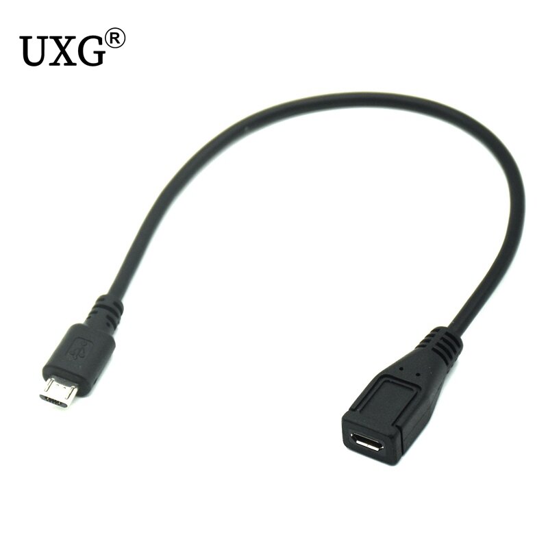 Micro USB męski na żeński USB 2.0 krótki kabel konwerter przedłużacz 25cm 50cm 150cm