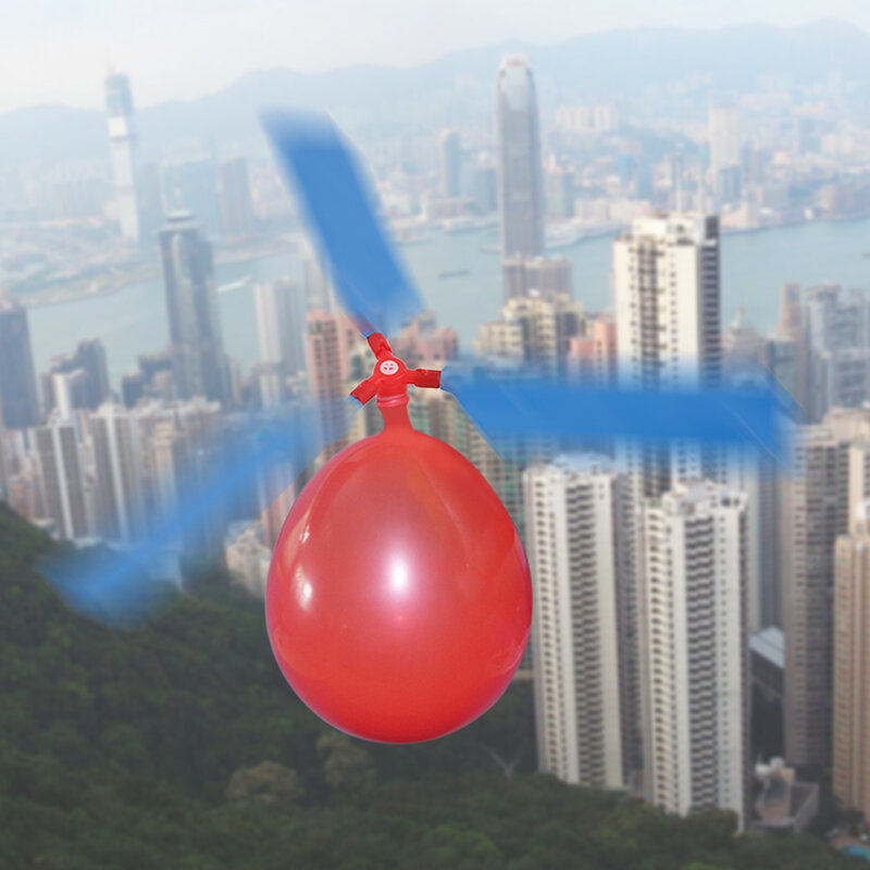 Mainan Balon Helikopter Lingkungan Kreatif Balon Pesawat Baling-Baling Anak Mainan Terbang Klasik Tradisional Warna Acak
