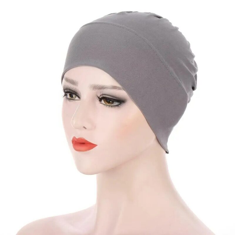 Эластичная женская простая шапка для хиджаба, мусульманская женская повязка на голову, тюрбан, нижний шарф, шляпа, мусульманские женские шапки под шарфы