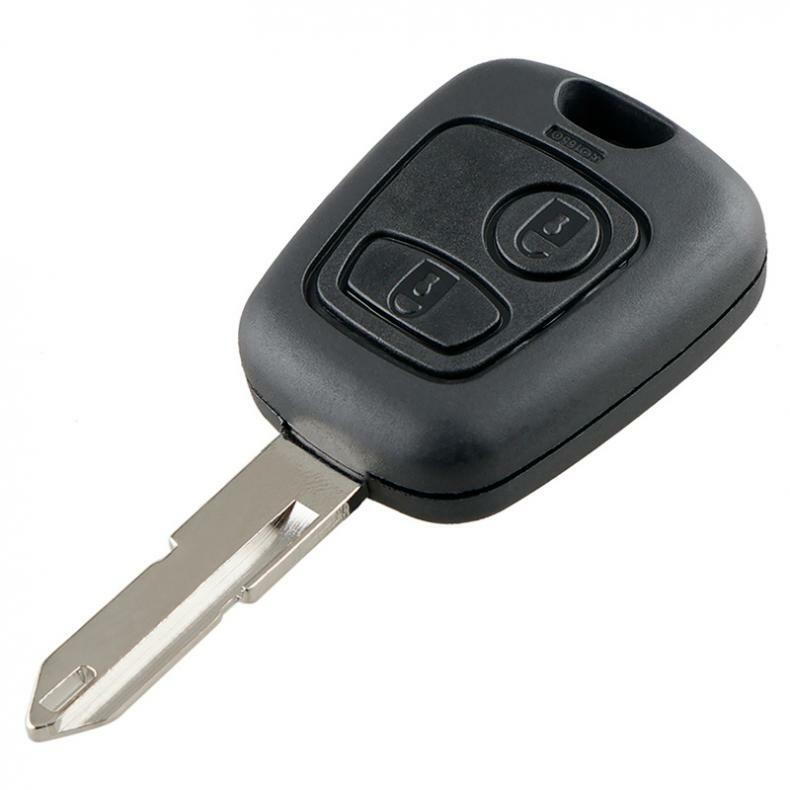 Carcasa de llave de coche remota con 2 botones, cubierta de llave Fob con microinterruptores de hoja de 206, apta para Peugeot 106, 107, 206, 207, 306, 307, 406