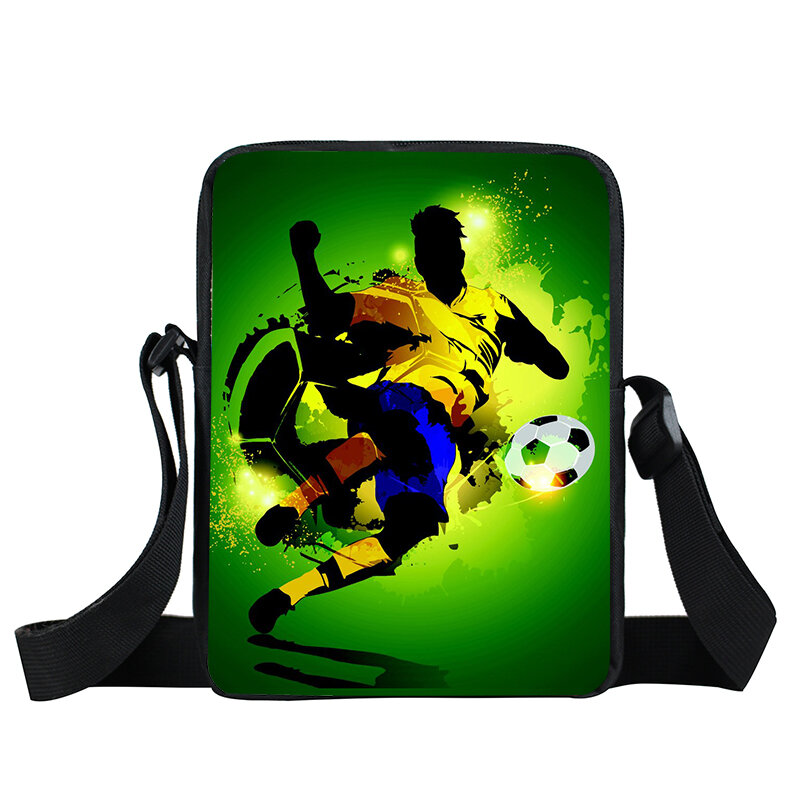 Cool Footbally / Soccerly พิมพ์ Messenger กระเป๋าเด็กกระเป๋าถือเด็กกระเป๋าสำหรับเดินทางเด็ก Satchel Bookbag