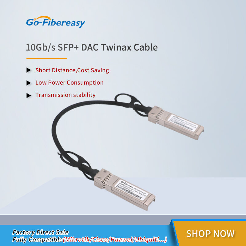 Kabel SFP DAC 20cm,3m,10m 10Gb SFP + pasywny kabel DAC Twinax kompatybilny sprzęt światłowodowy Cisco,Ubiquiti,Mikrotik,Netgear,HW