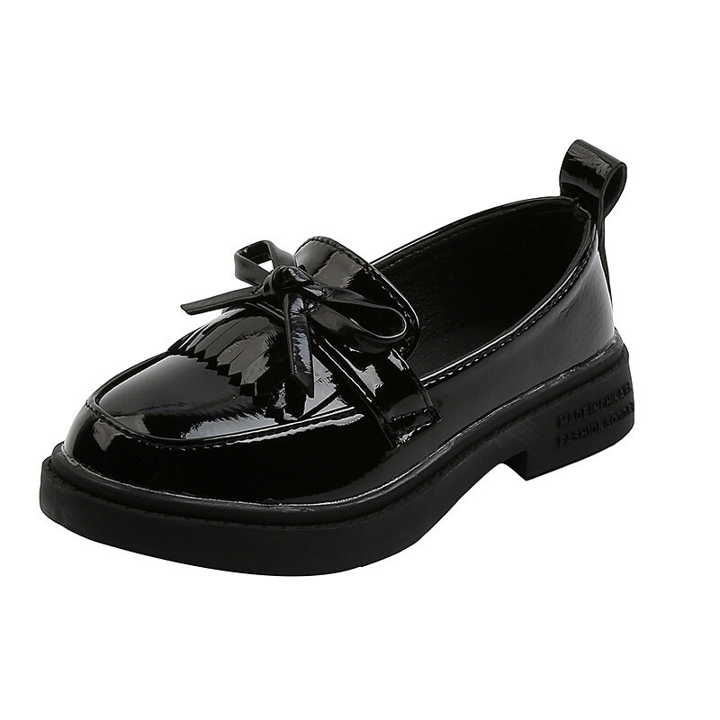 Zapatos de cuero para niñas Mocasines de primavera Cuero de PU con flecos con lazo Zapatos casuales antideslizantes para niños Calzado plano para niños de 2 a 12 años