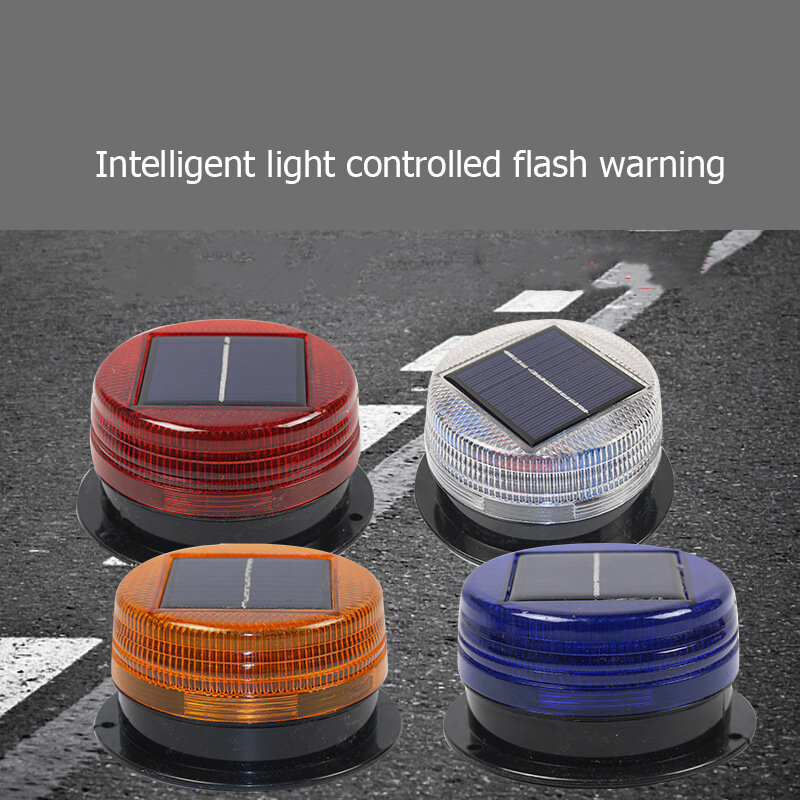 Solar Warning Flash Beacon Indikasi Darurat Lampu LED Mobil Berputar Lampu Keselamatan Lalu Lintas Magnet Langit-langit Box Flash Strobe