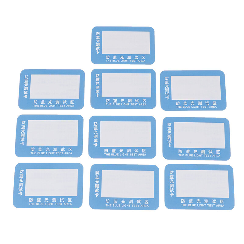 10pc PVC Anti-Blue Light Test Card Test Light occhiali UV Test accessori Card scheda di rilevamento luce blu scheda generatore e Temp