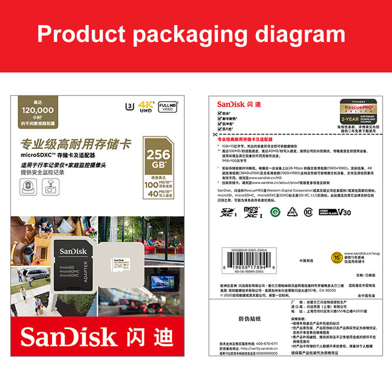 Thẻ Nhớ SanDisk MAX Sức Chịu Đựng Thẻ Nhớ MicroSD 256GB 128GB 64GB 32GB SDXC/SDHC Ghi Đầy Đủ HD Hoặc 4K Cho Máy Quay Hành Động Hoặc Drones