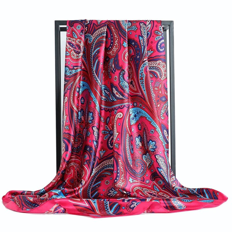女性用カシミックスヘッドスカーフ,クラシックスカーフ,レトロスタイル,90cm x 90cm,正方形