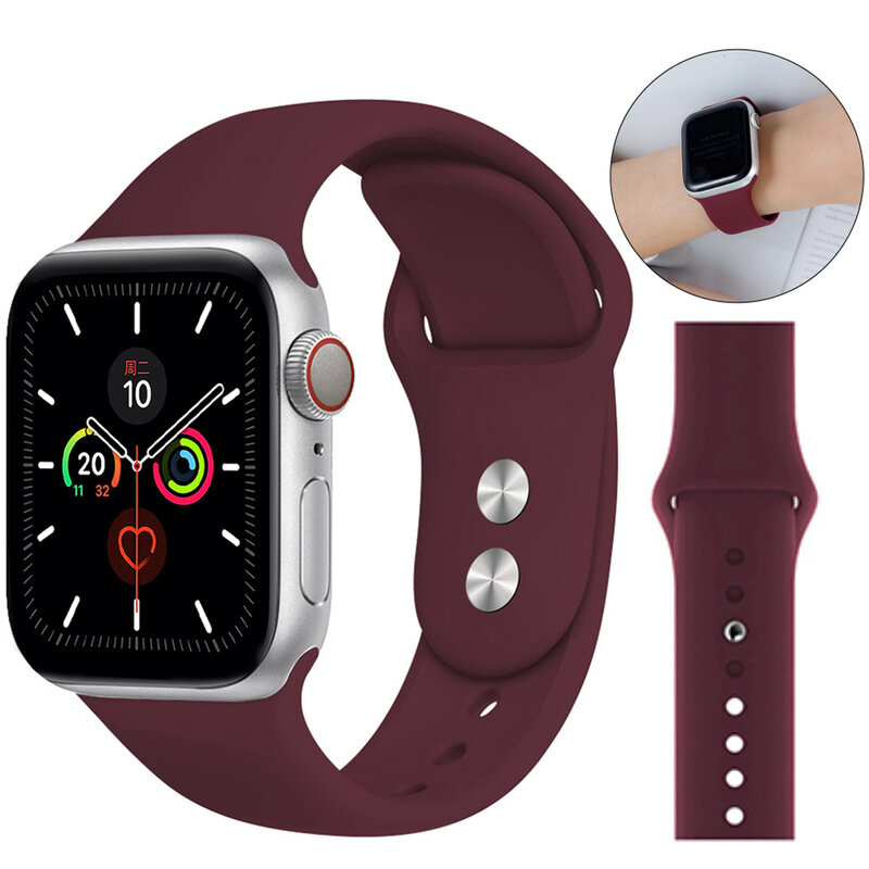Miękkiego silikonu wymiana opaska sportowa dla 38mm Apple Watch Series1 2 3 4 5 42mm bransoletka na rękę pasek do iWatch edycja sportowa
