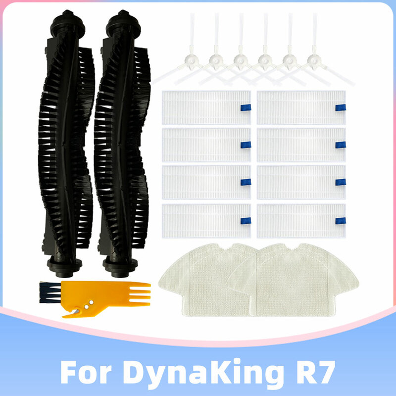 Compatible con Dynaking R7 Piezas de repuesto y accesorios para robot aspirador Cepillo principal Cepillo lateral Filtro Hepa Paño de limpieza