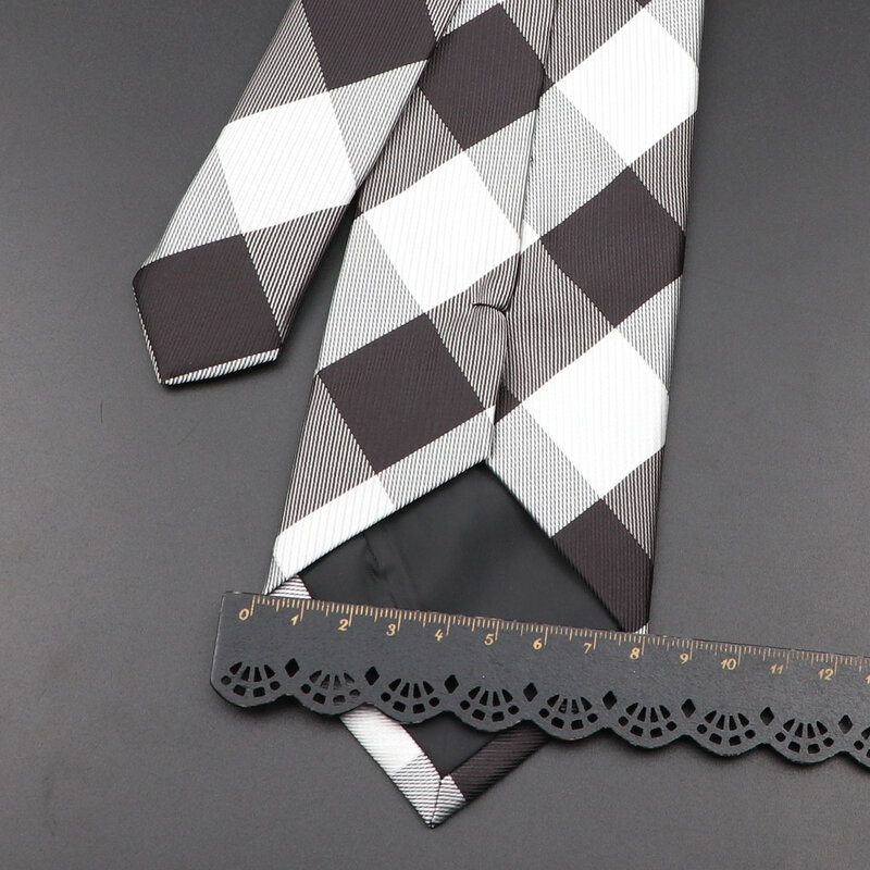 Laço xadrez clássico dos homens novos de luxo listra 8cm jacquard gravata all-match cravat para festa de casamento de negócios acessório de desgaste diário