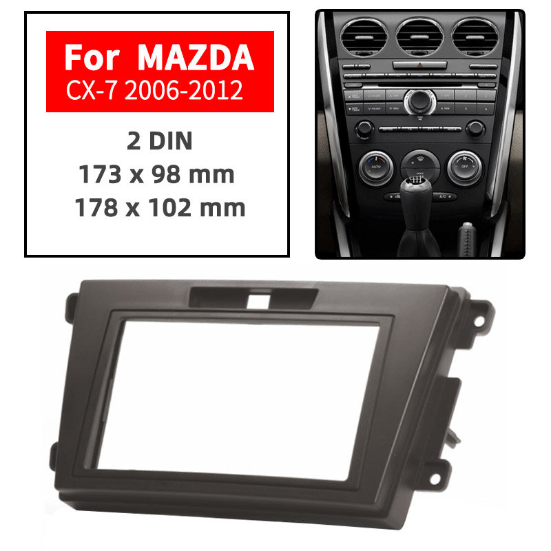 08-007 samochód 2 DIN DVD ramka wykończeniowa radia facia rama panelu płyta dla MAZDA CX-7 2006-2012 Stereo płyta Audio CD zestaw montażowy facia