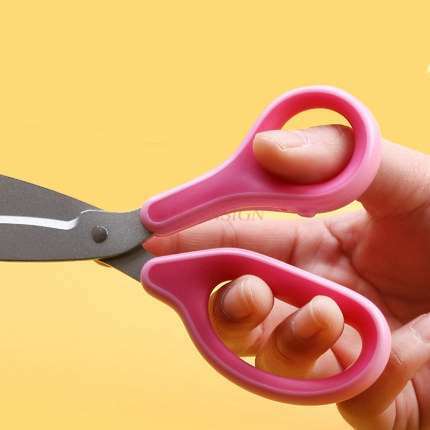 Child safety scissors with protective sleeve manual paper-cut round head household art portable portable paper cutter
