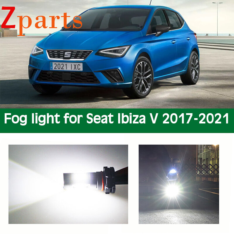 2 pces lâmpadas de carro led luz de nevoeiro para seat ibiza v 2017 -2021 lâmpadas de automóvel foglamp bulbo branco iluminação 12v 6000k acessórios de carro