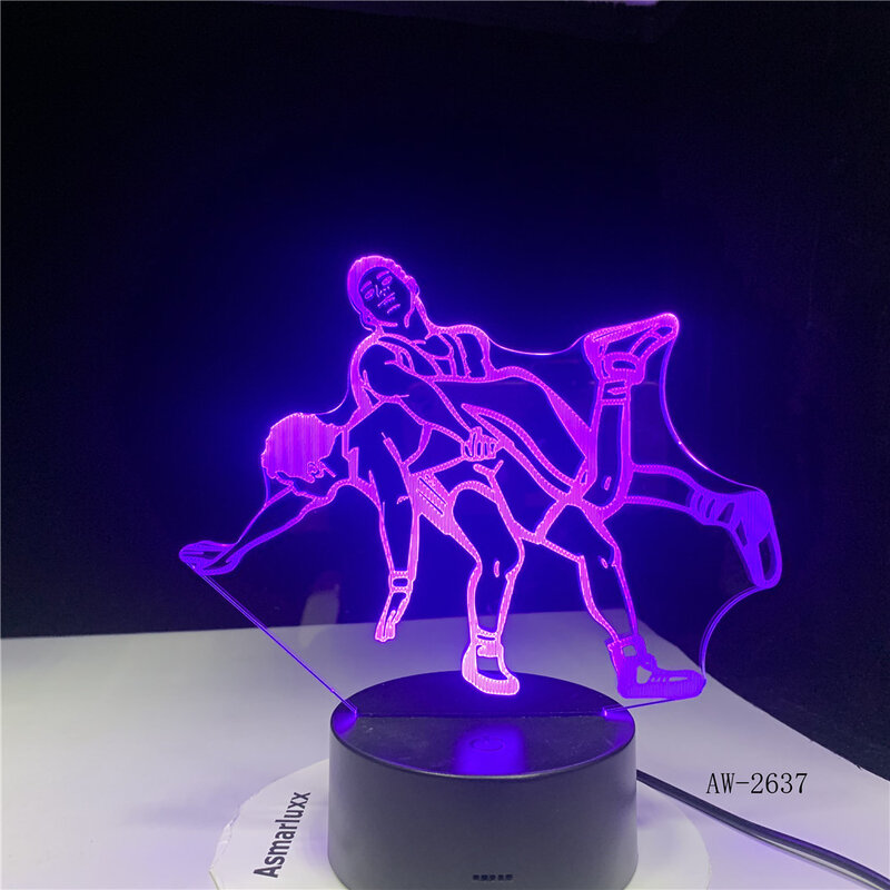 3D LED Lamp Wrestling Judo Lamp Night Lights USB  Lights Creative Holiday Gift LED Desk for Office Home Living Room Decor 2637