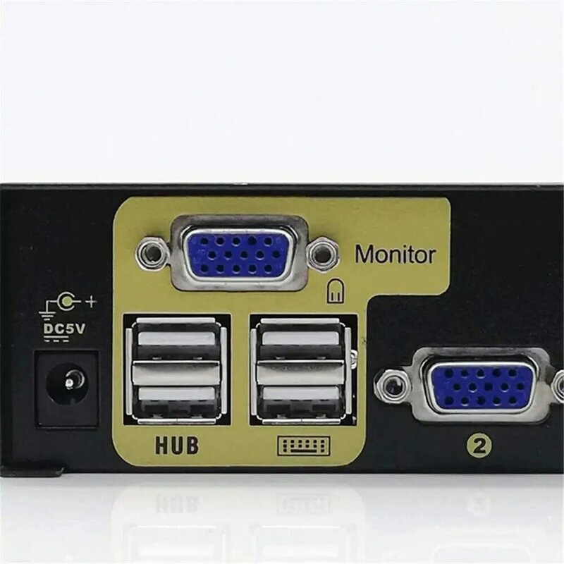 USB VGA KVM Switch,KVM Switch 4-Port VGA 4 Di 1 Proyektor Video Display Remote Control dengan 4 Asli Kabel VGA untuk Apple