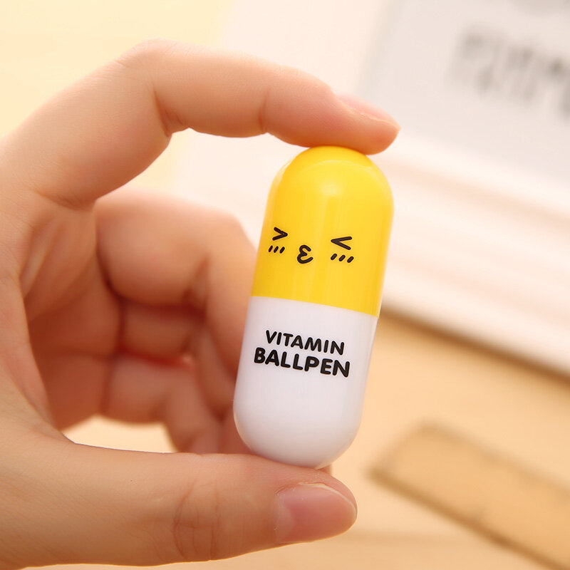 Cute Kawaii Capsule Creative Pills Ball Ballpoint Pens Ballpen for School Writing Supplies Stationery