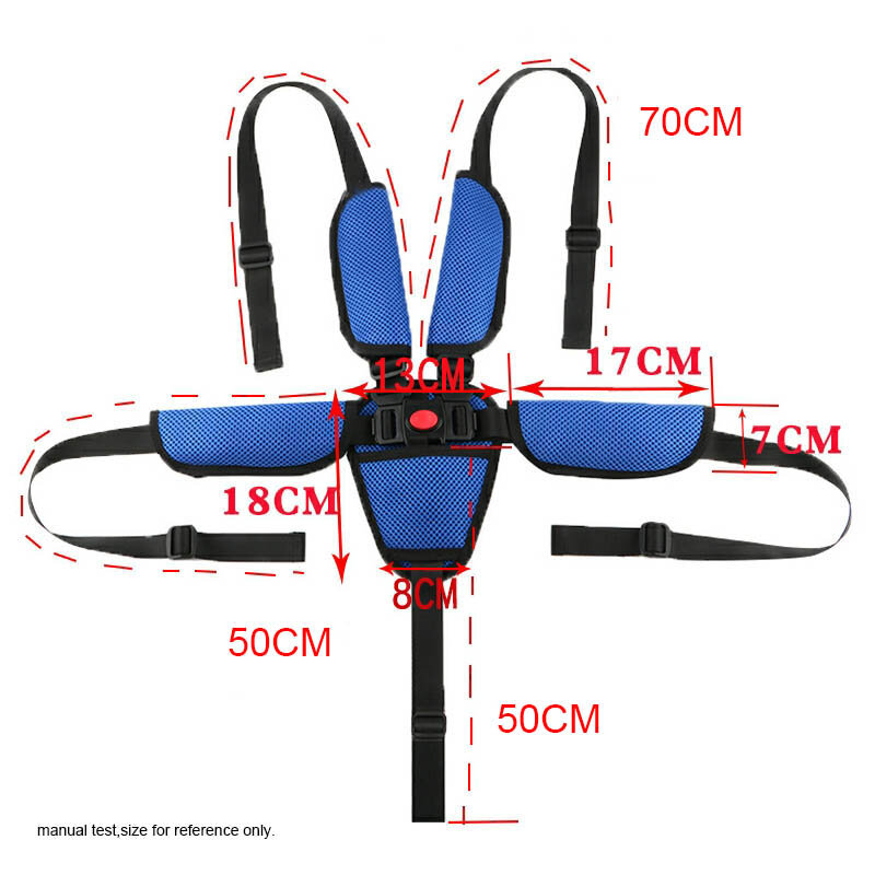 Arnês Safety Belt Shoulder Crotch Pad para Cadeira de Jantar, Baby Stroller, Car Seat, Highchair Acessórios, 5 Ponto
