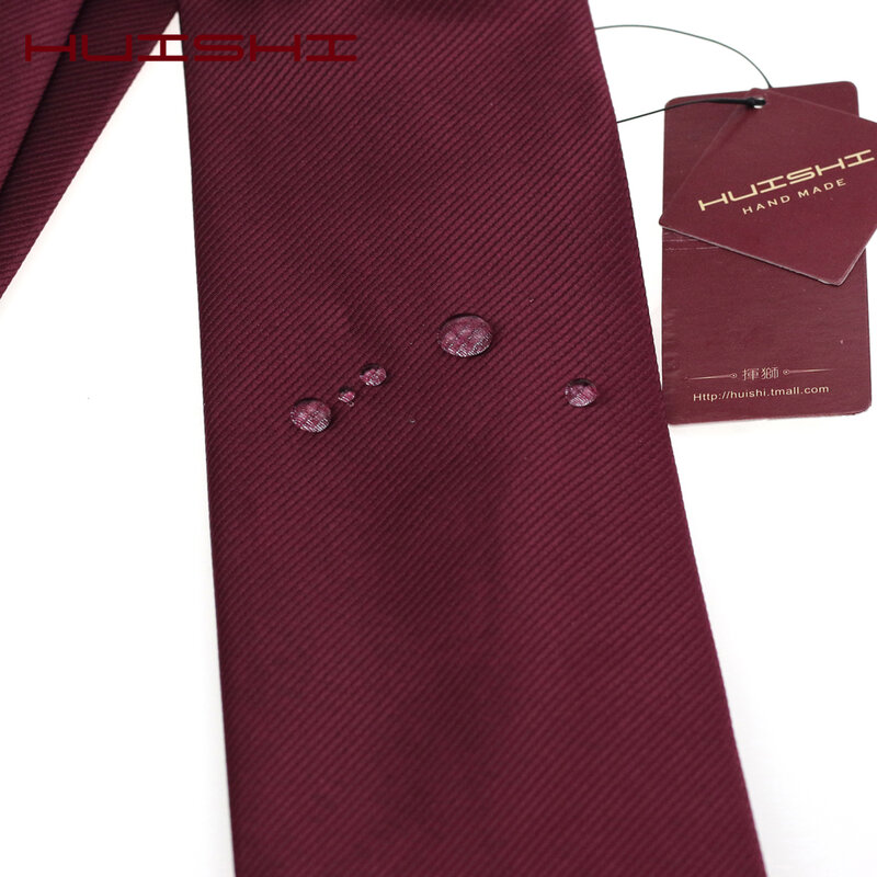 Gravata impermeável unissex para camisa, gravata vermelha vinho para homens, presente colorido do casamento, gravata popular para homens, acessórios do casamento, venda