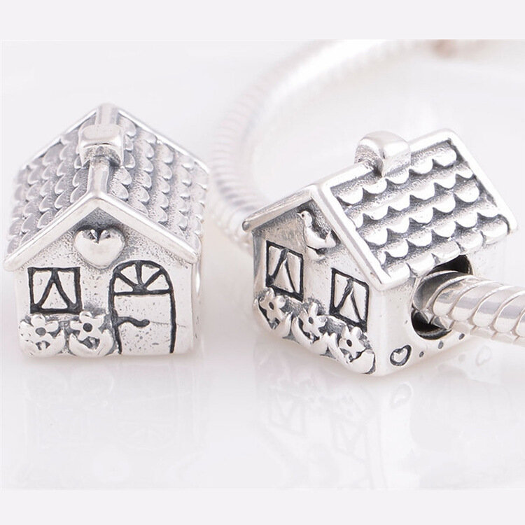 NEW 925 Sterling Silver crown pet dog family house sister daughter dad DIY bead Fit original Pandora Charm Bracelet Jewelry P015