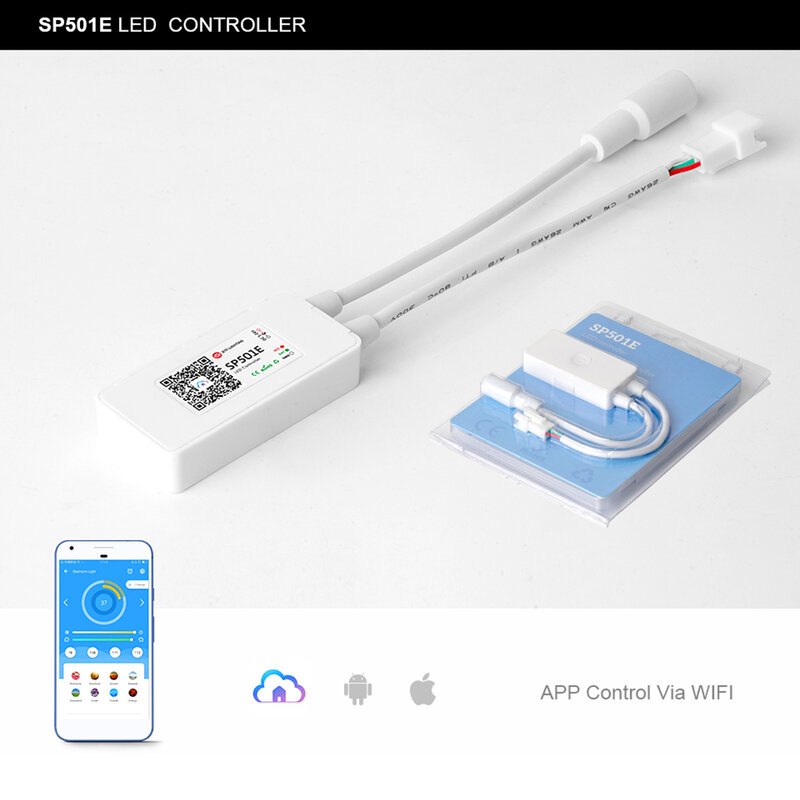 SP501E светодиодный Wifi светильник WS2812B контроллер адресуемый RGB пикселей полоса Amazon Alexa SPI голосовое приложение управление для Android/iOS DC5-24V