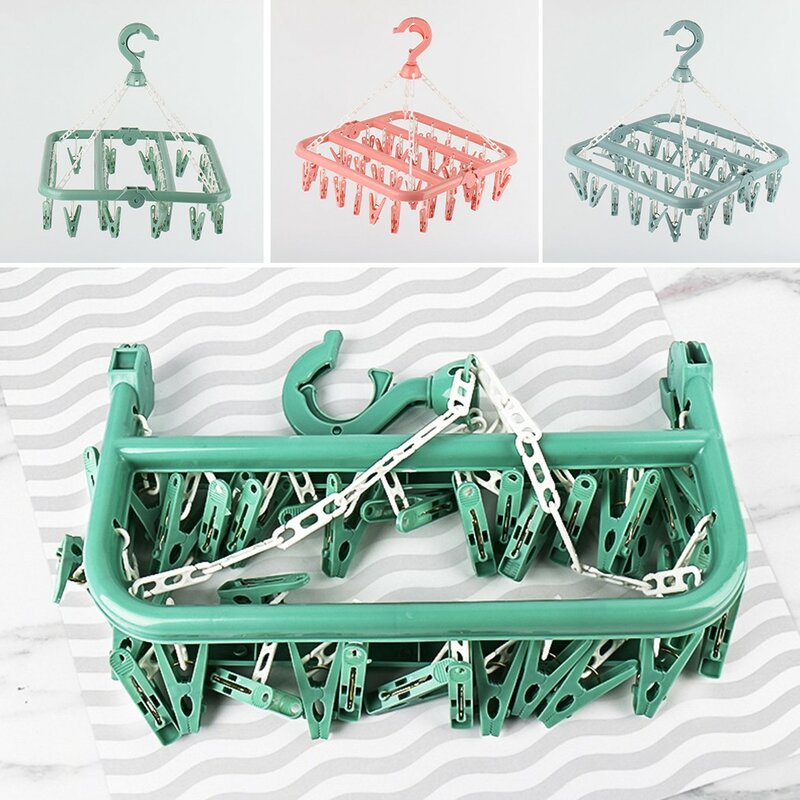 Clothes Hanger Drying Clip Socks Underwear Hanger Drying Rack Multi-functional Windproof Children Adults Clothes Dryer Rack Clip