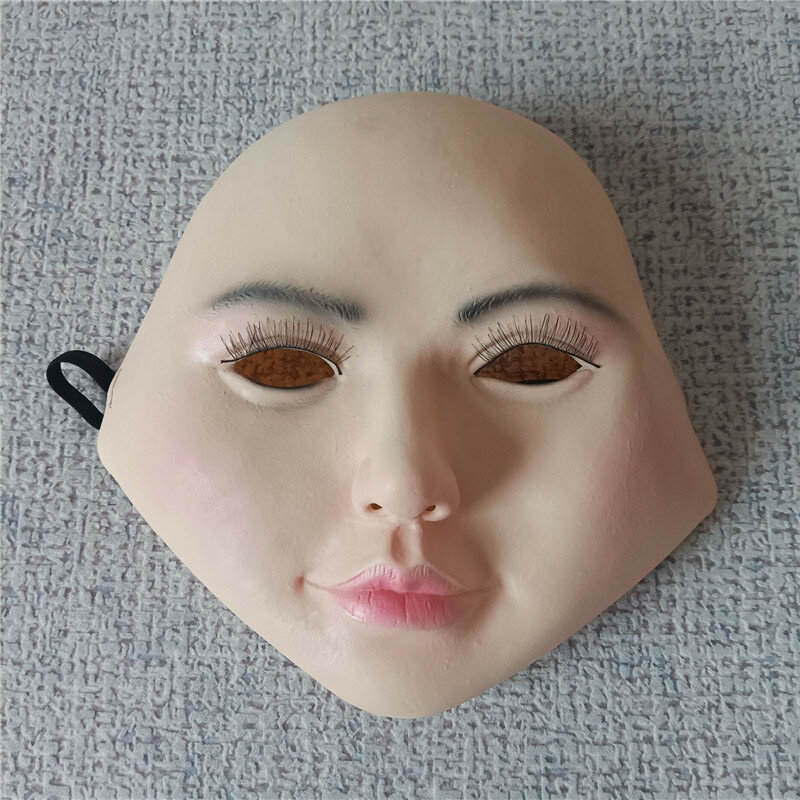 Realistyczne Sexy Party Masquerade skóry lalki maska kobiet lateksowa maseczka do twarzy Cosplay Transgender Crossdress Shemale maska dorosłych