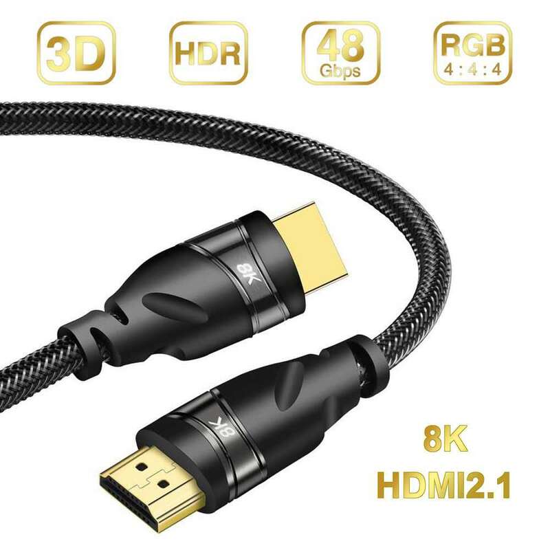 HDMI 2,1 video Cable de cobre 8K @ 60 HZ 4K @ 120HZ UHD HDR 48Gbps cable HDMI Cable Convertidor para PS4 televisores proyectores de alta velocidad 8K 1M 2M